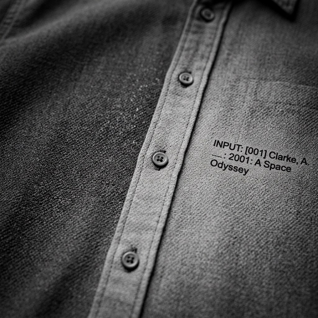 Close-up of a sprayed gradient panel beside a buttoned placket with printed input text